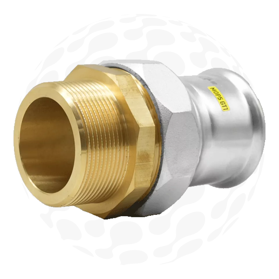 RapidPress Male BSP Union with Brass Nut - Gas